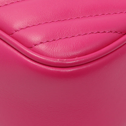 Exclusive Gucci Fuxia Calfskin Marmont Chain Bag — Lifestyle View