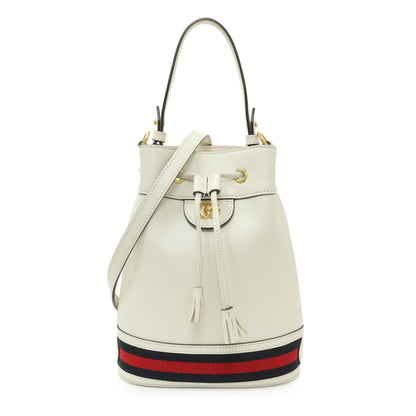 Exclusive Gucci Glazed textured Calfskin Web Small Ophidia Bucket Bag — Front View