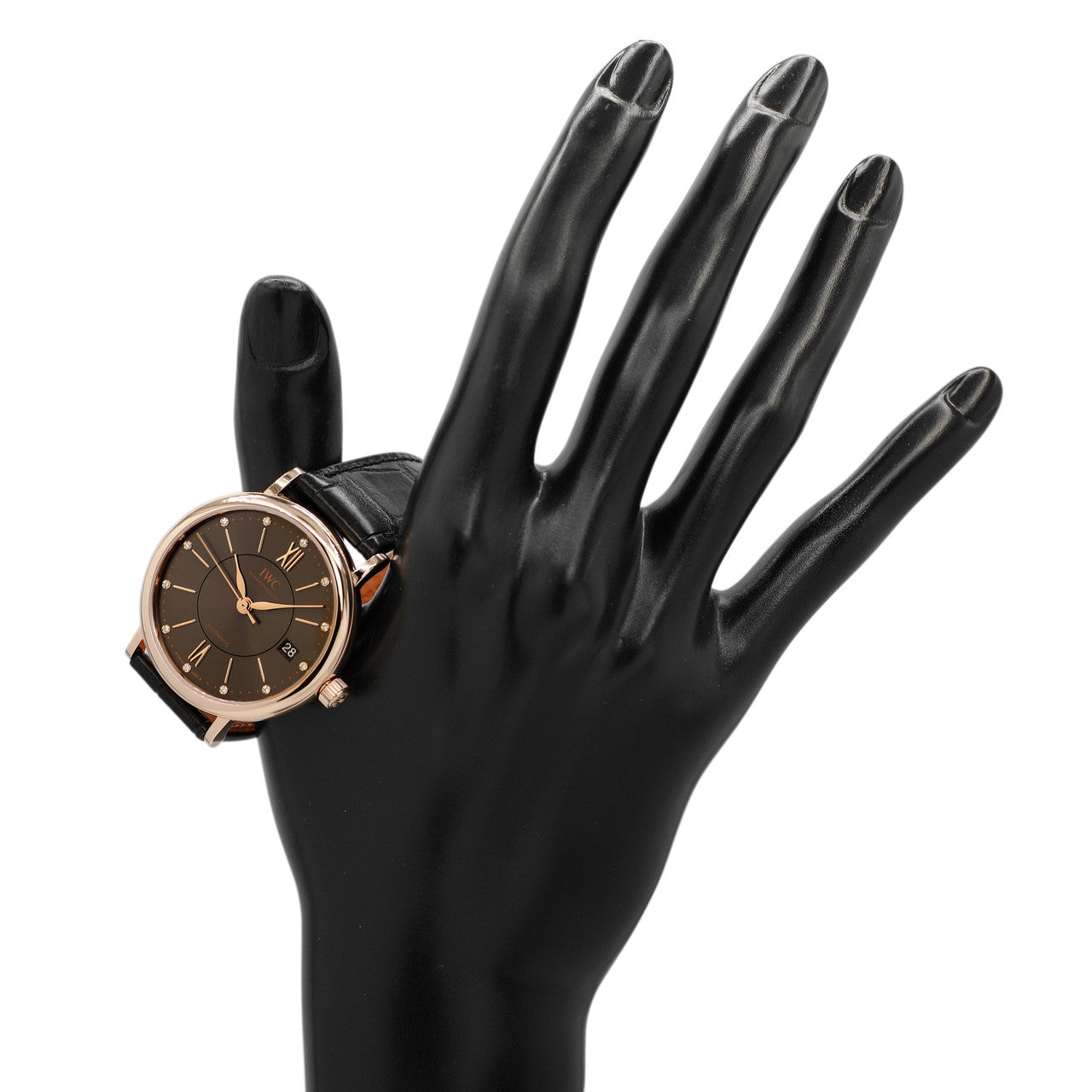 Exclusive IWC 18K Rose Gold Portofino 37 Automatic Watch IW458106 — Lifestyle View