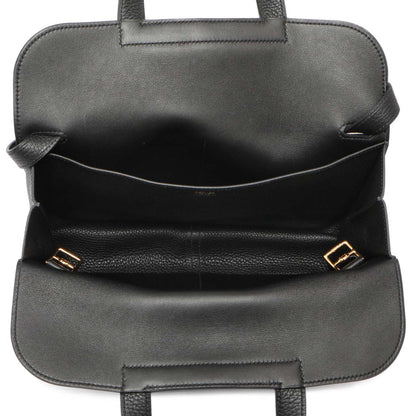 Exclusive Hermes Black Clemence Halzan 31 — Top View