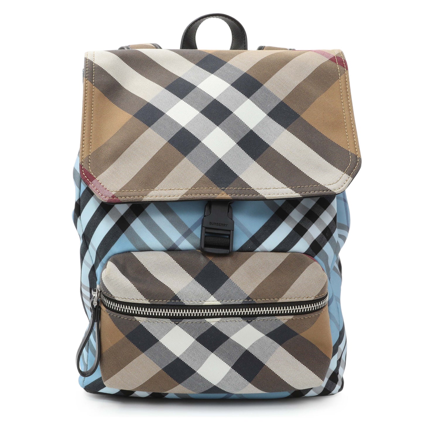 Exclusive Burberry Mixed Check-Print Dewey Backpack — Front View