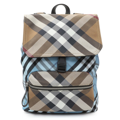 Exclusive Burberry Mixed Check-Print Dewey Backpack — Front View