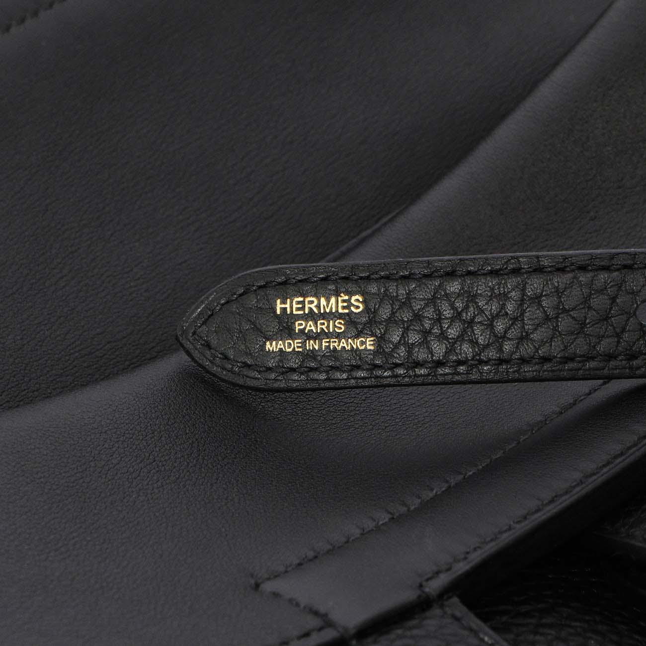 Exclusive Hermes Black Clemence Halzan 31 — Lifestyle View