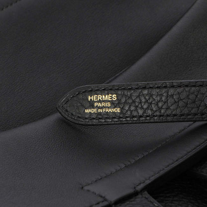 Exclusive Hermes Black Clemence Halzan 31 — Lifestyle View