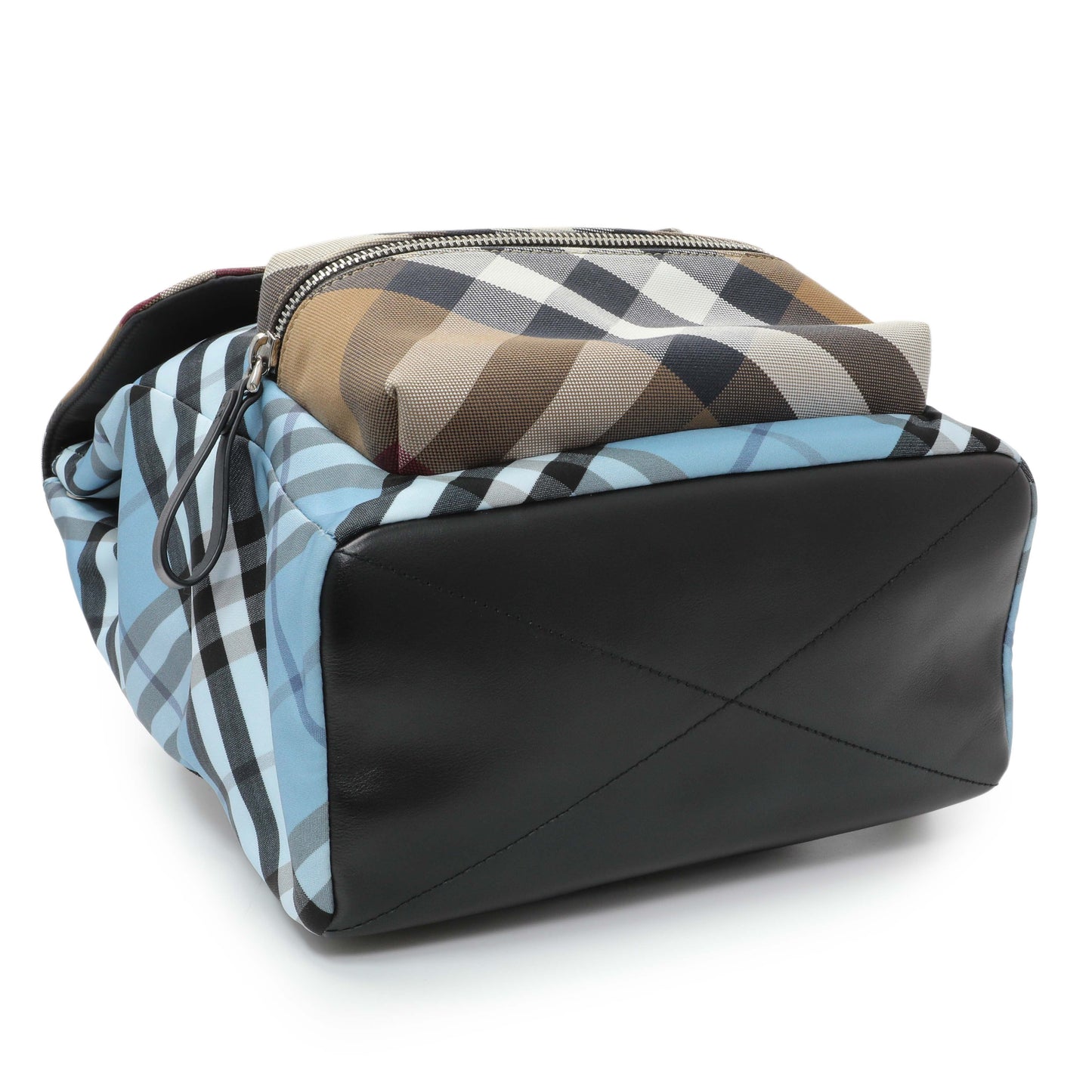 Exclusive Burberry Mixed Check-Print Dewey Backpack — Back View