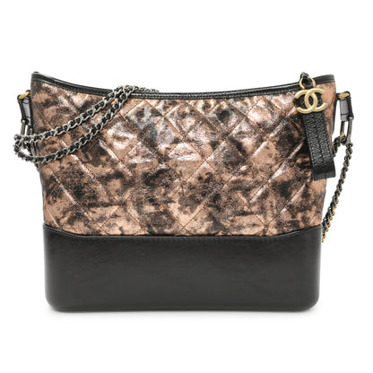 Exclusive Chanel Metallic Crumpled Goatskin Quilted Medium Gabrielle Hobo — Front View