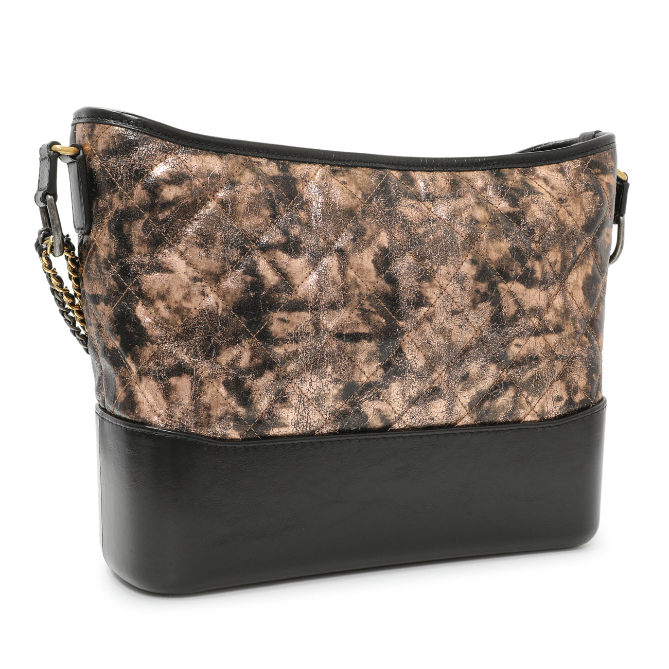 Exclusive Chanel Metallic Crumpled Goatskin Quilted Medium Gabrielle Hobo — Side View