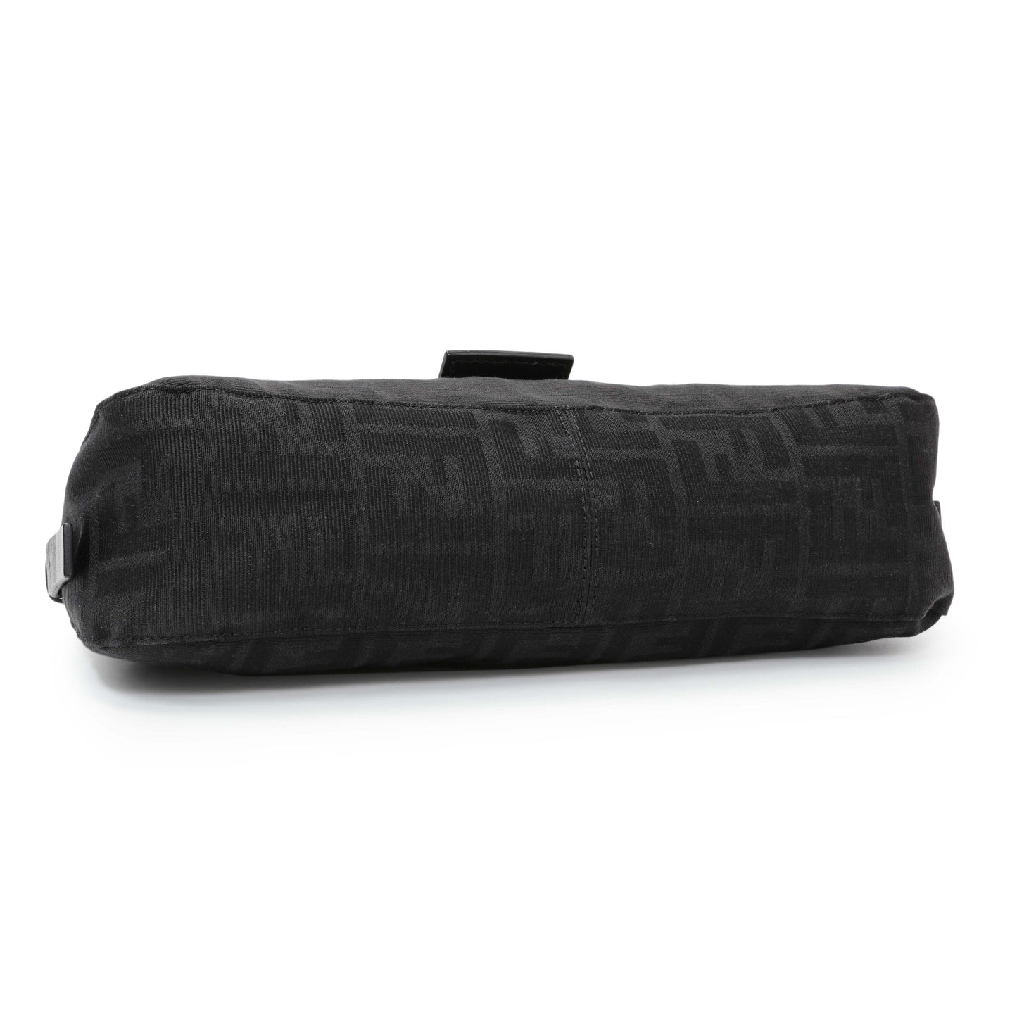 Exclusive Fendi Black Zucchino Canvas Bagette Shoulder — Back View