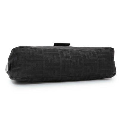 Exclusive Fendi Black Zucchino Canvas Bagette Shoulder — Back View