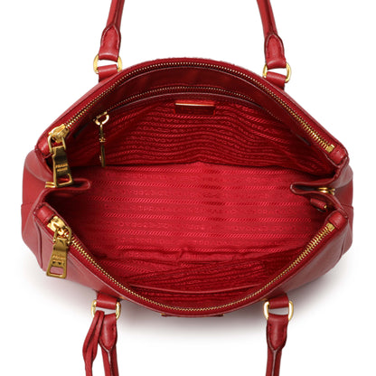 Exclusive Prada Red Saffiano Small Galleria Double Zip Tote — Alternate View 9
