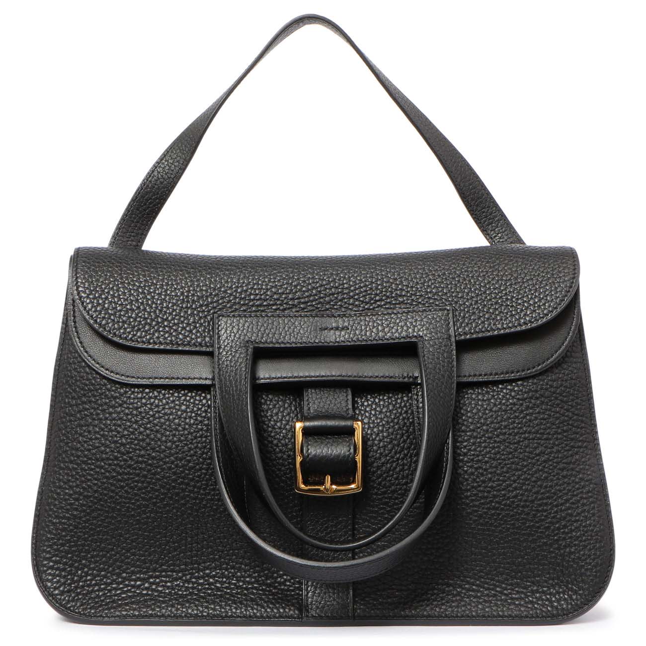 Exclusive Hermes Black Clemence Halzan 31 — Front View