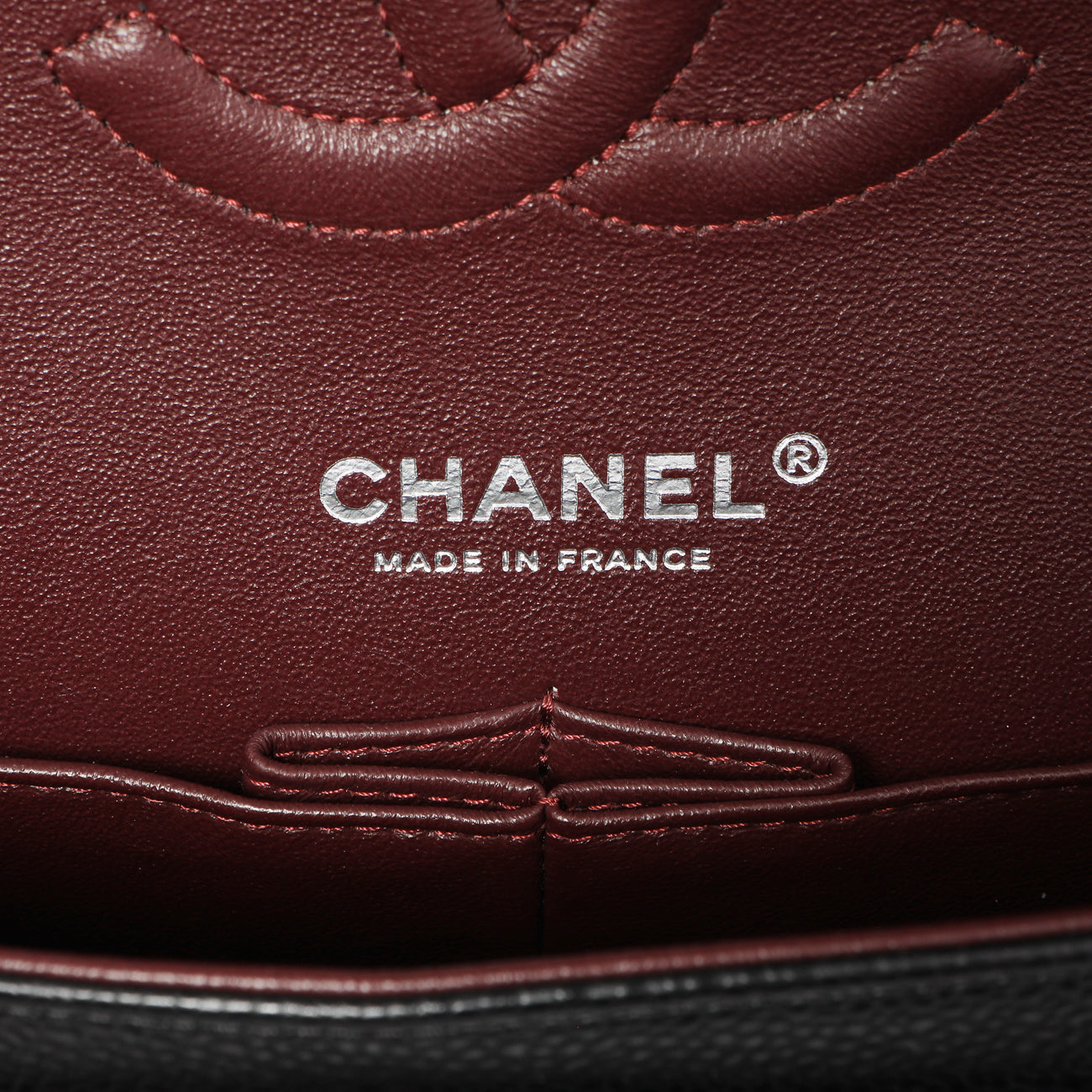 Exclusive Chanel Black Quilted Caviar Medium Classic Double Flap — Lifestyle View