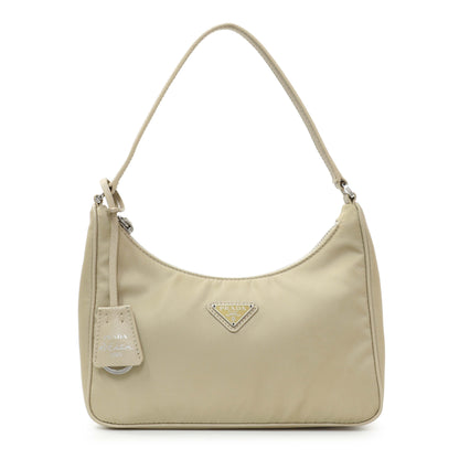 Exclusive Prada Beige Re-Nylon Saffiano Mini Re-Edition 2005 — Front View