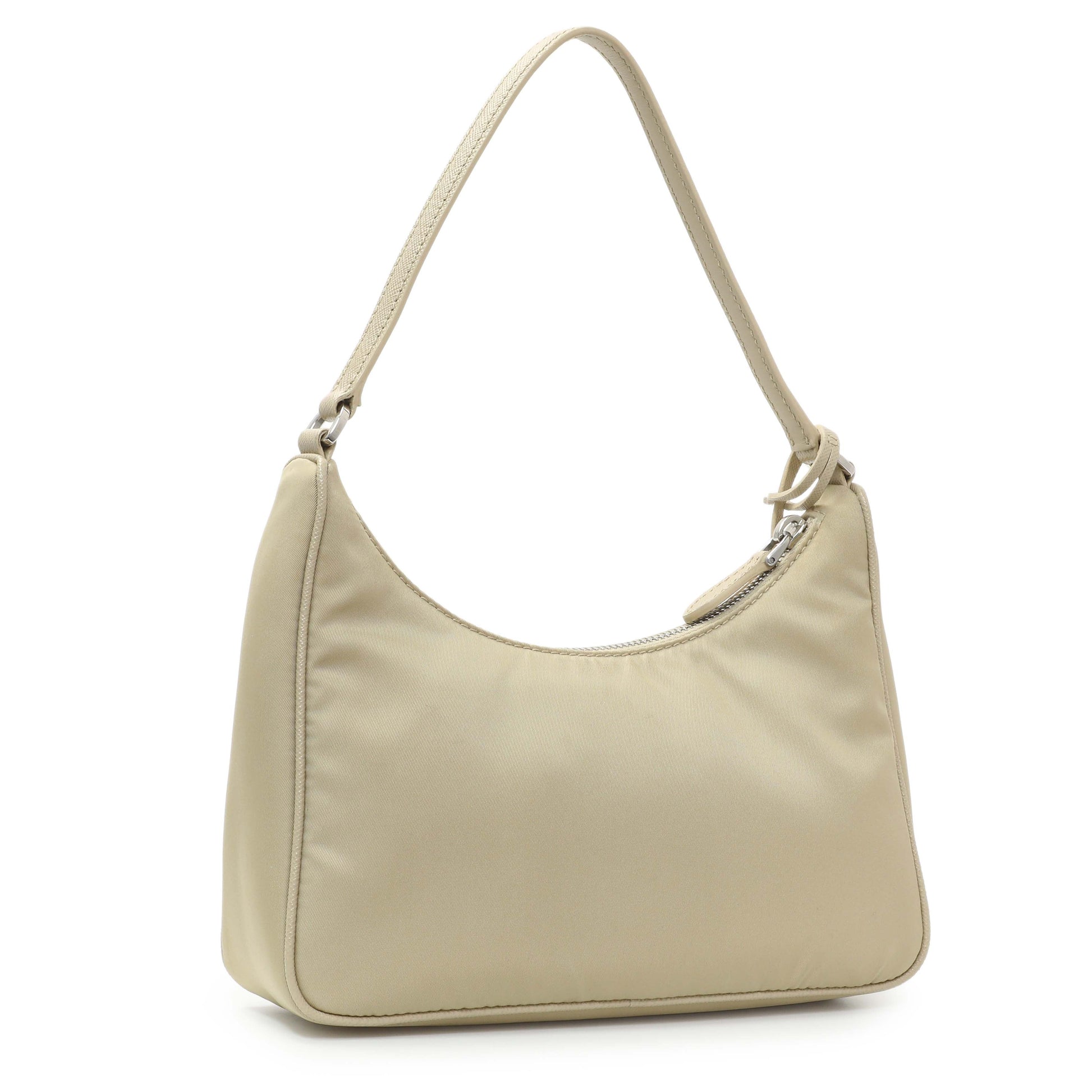 Exclusive Prada Beige Re-Nylon Saffiano Mini Re-Edition 2005 — Side View