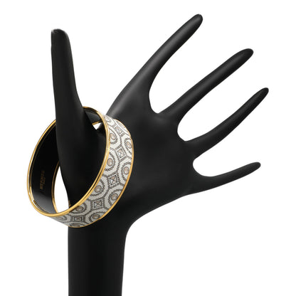 Exclusive Hermes Wide Enamel Printed Bracelet — Back View