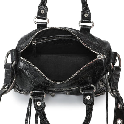 Exclusive Balenciaga Black Agneau Arena Neo Cagole Mini — Detail View