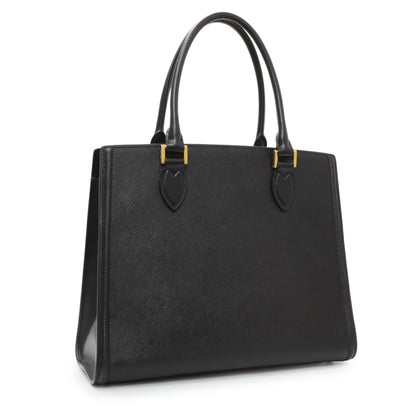 Exclusive Prada Black Saffiano Soft Calfskin Tote — Side View