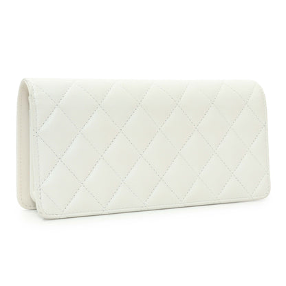 Exclusive Chanel White Quilted Caviar Camellia Chain Flap — Side View