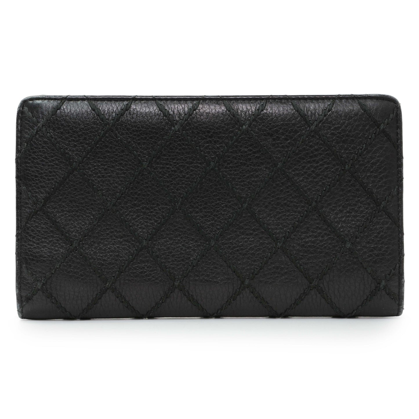 Exclusive Chanel Black Calfskin Wild Stitch Wallet — Side View