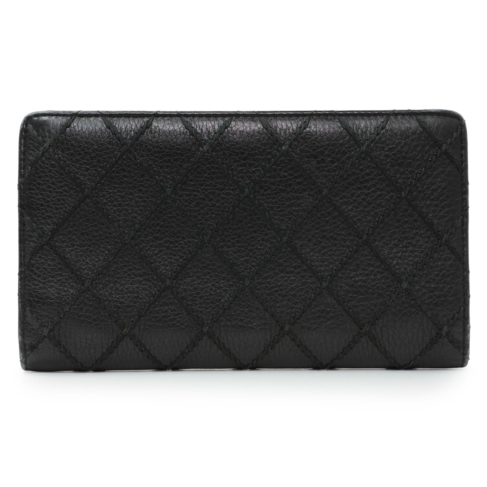Exclusive Chanel Black Calfskin Wild Stitch Wallet — Side View