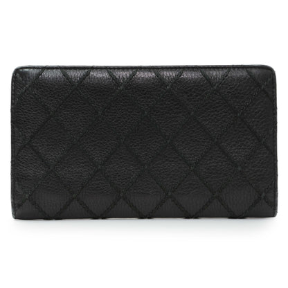 Exclusive Chanel Black Calfskin Wild Stitch Wallet — Side View