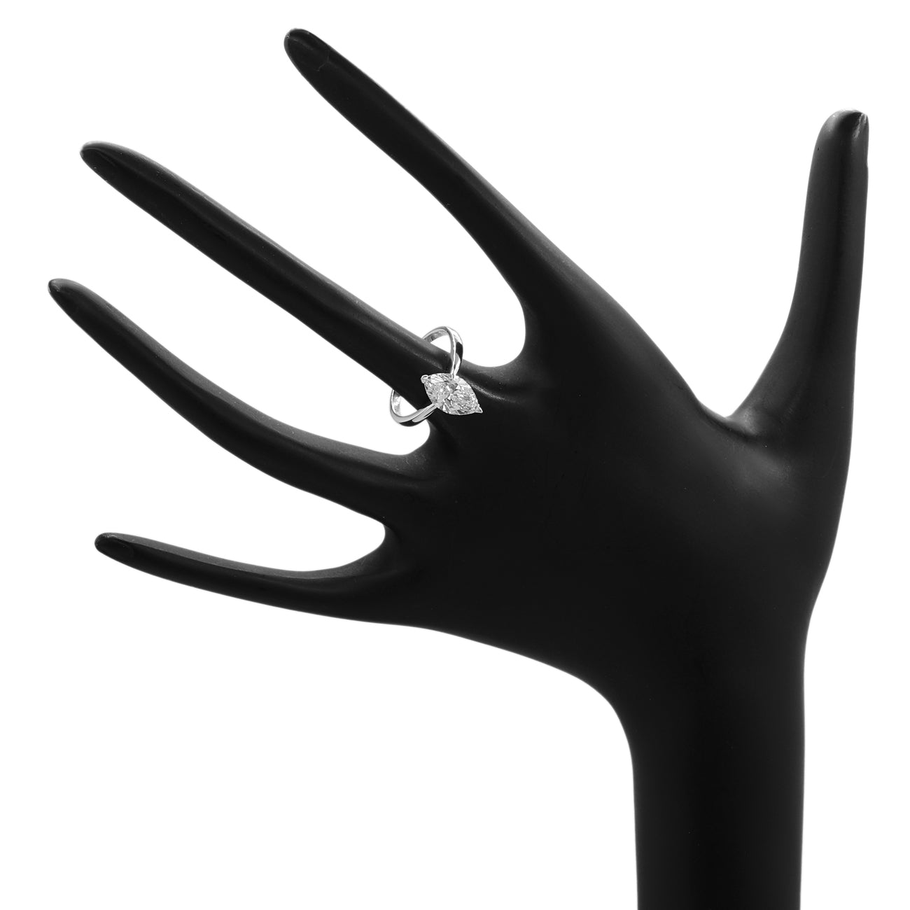 Exclusive 18K White Gold 2.02 Carat Marquise Diamond Ring — 3.25 — Top View