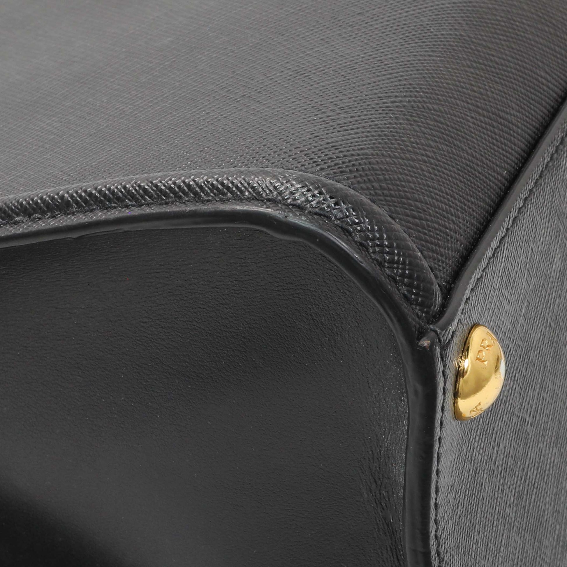 Exclusive Prada Black Saffiano Soft Calfskin Tote — Top View