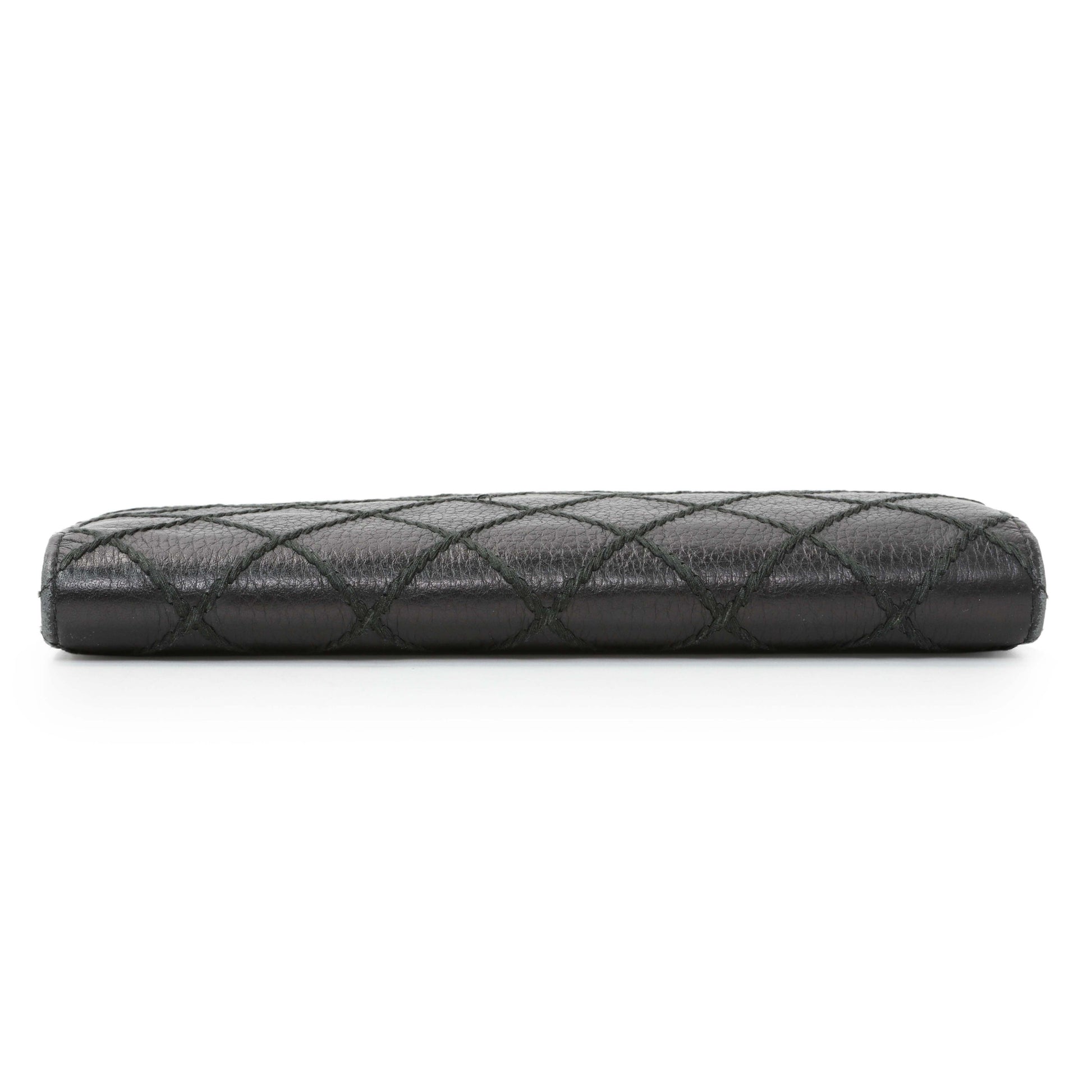 Exclusive Chanel Black Calfskin Wild Stitch Wallet — Back View