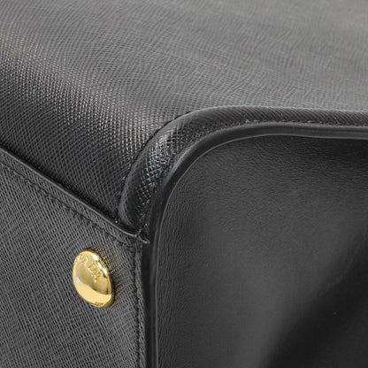 Exclusive Prada Black Saffiano Soft Calfskin Tote — Detail View