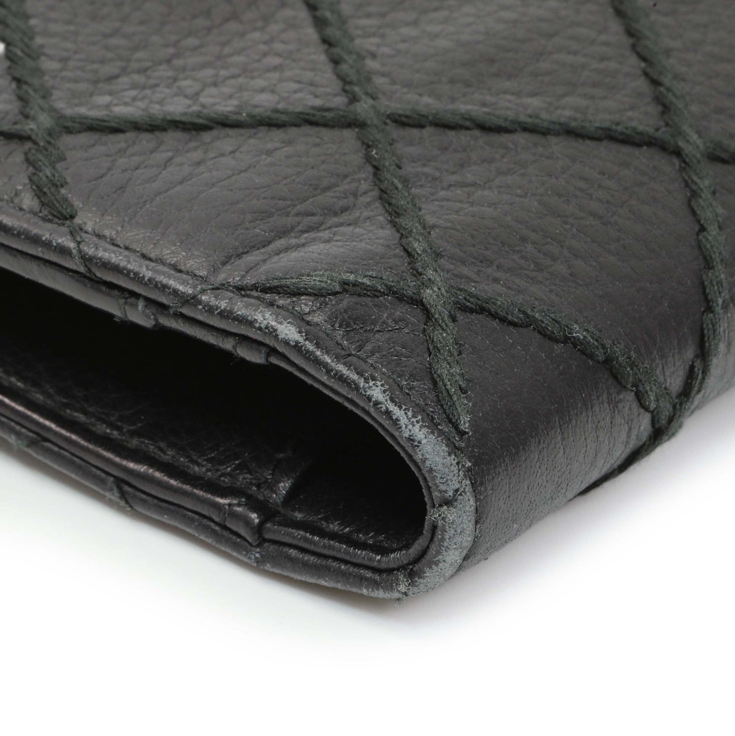 Exclusive Chanel Black Calfskin Wild Stitch Wallet — Top View