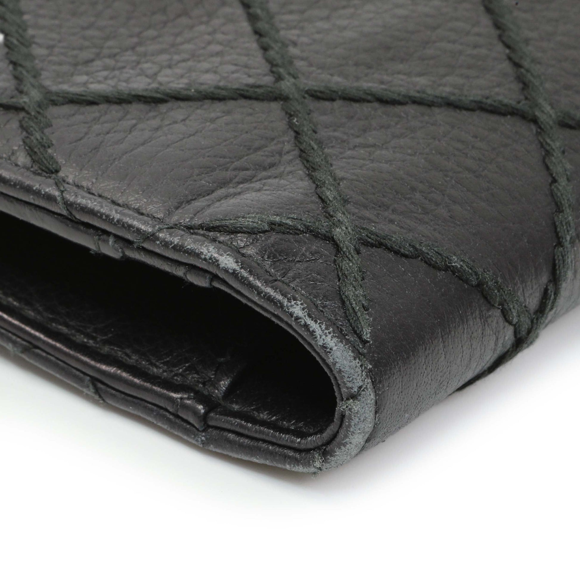 Exclusive Chanel Black Calfskin Wild Stitch Wallet — Top View