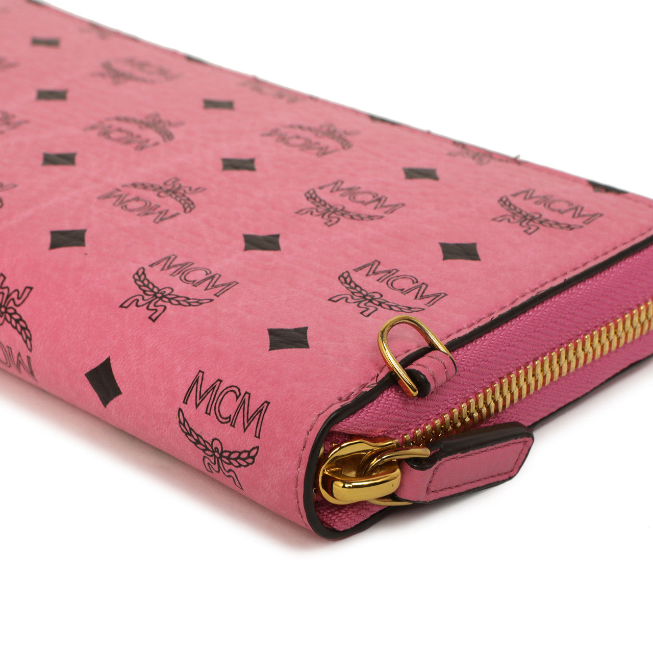 Exclusive MCM Pink Visetos Zip Around Wristlet Wallet — Alternate View 7