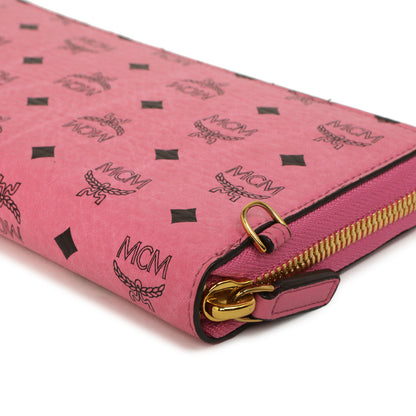 Exclusive MCM Pink Visetos Zip Around Wristlet Wallet — Alternate View 7