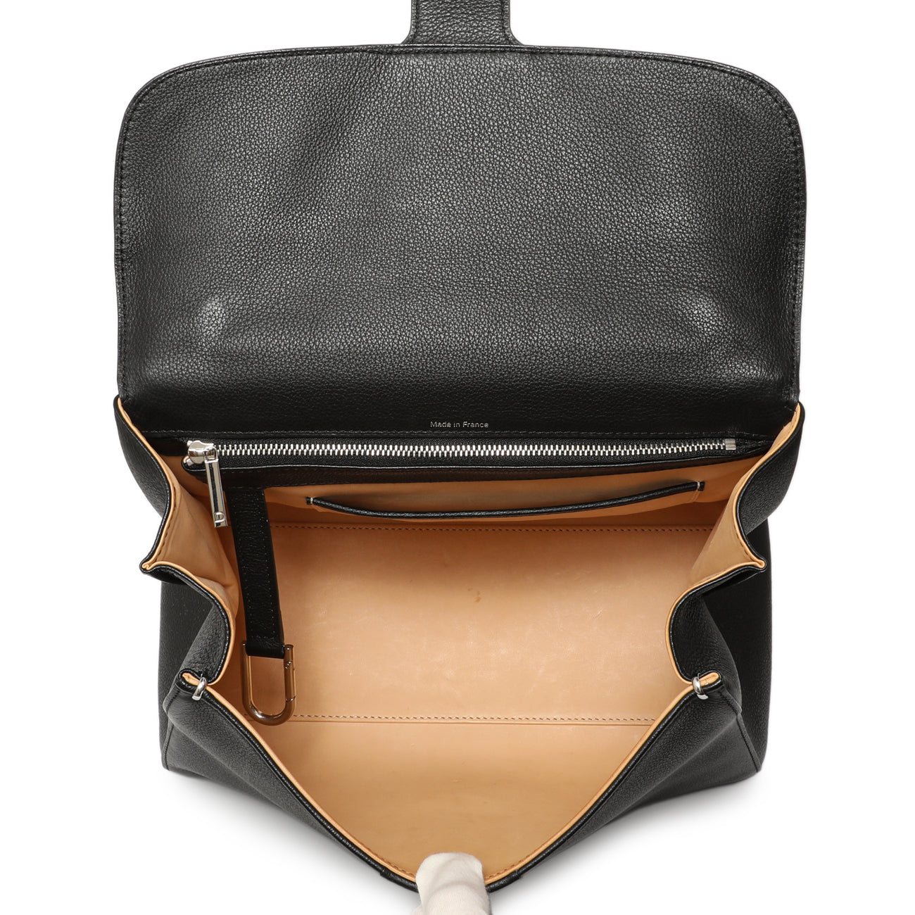 Exclusive Delvaux Black Grained Calfskin Brillant MM — Top View