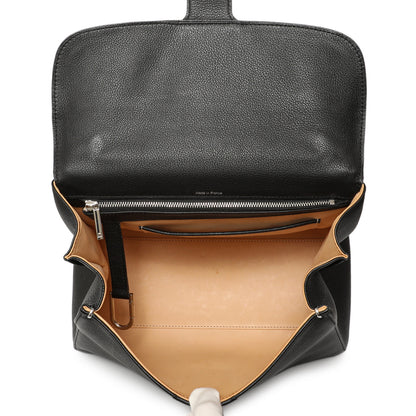 Exclusive Delvaux Black Grained Calfskin Brillant MM — Top View