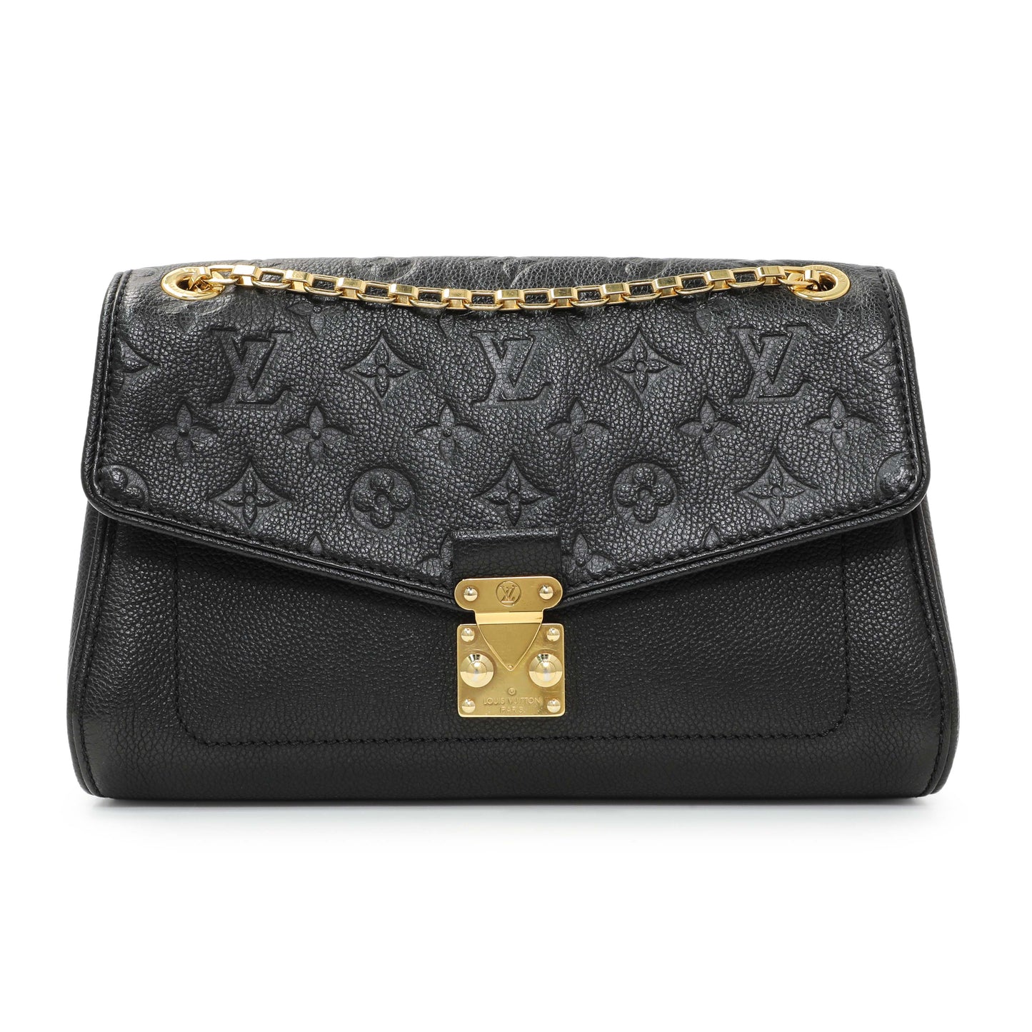 Exclusive Louis Vuitton Black Empreinte Saint Germain PM — Front View