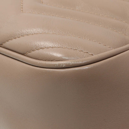 Exclusive Gucci Porcelain Rose Calfskin Matelasse Small GG Marmont Chain Shoulder Bag — Detail View