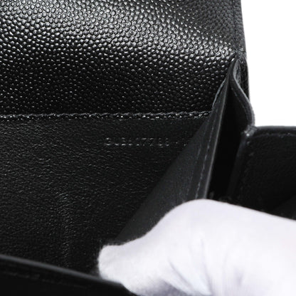 Exclusive Saint Laurent Black Grain De Poudre Monogram Uptown Chain Wallet — Lifestyle View