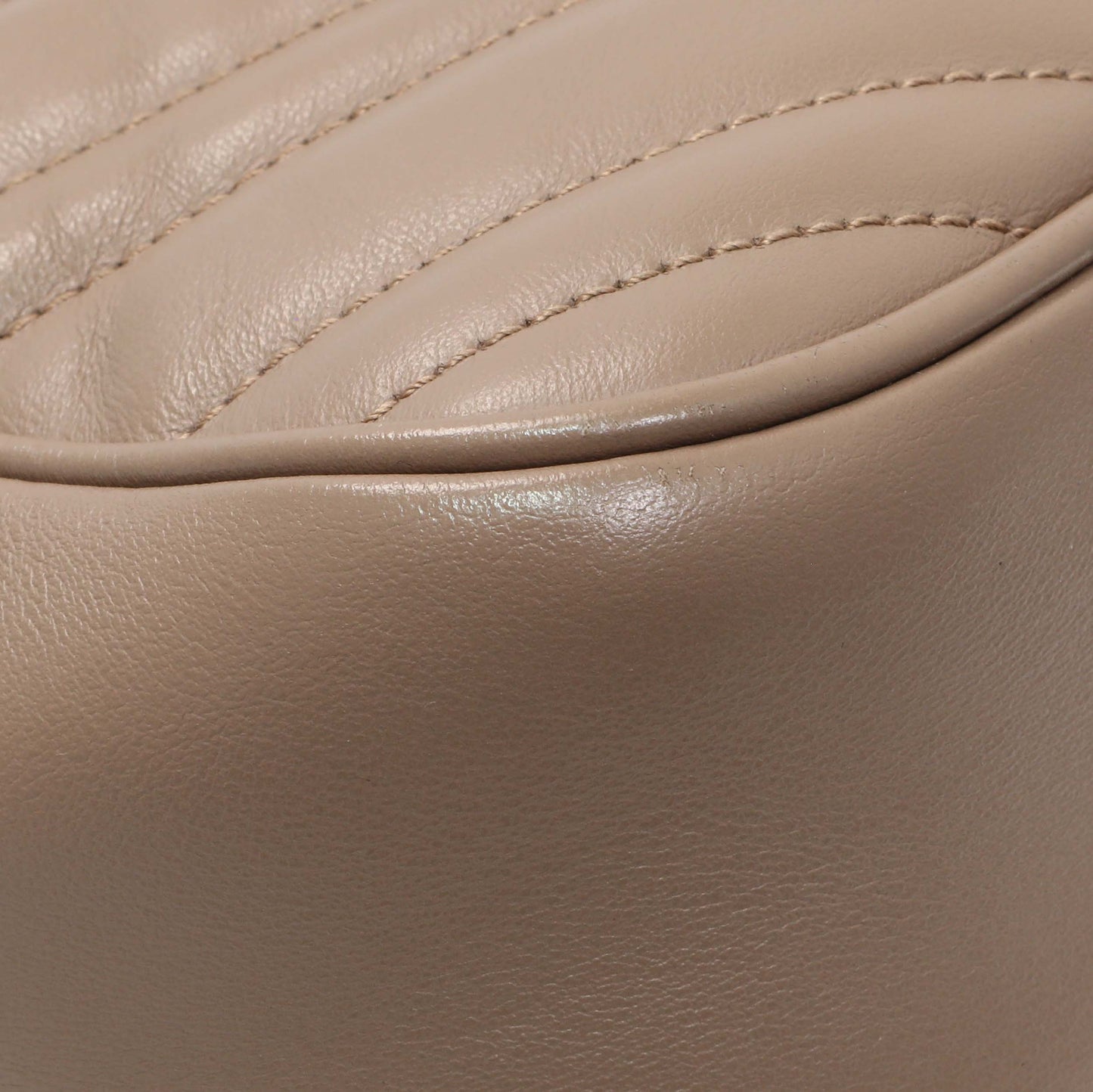 Exclusive Gucci Porcelain Rose Calfskin Matelasse Small GG Marmont Chain Shoulder Bag — Lifestyle View