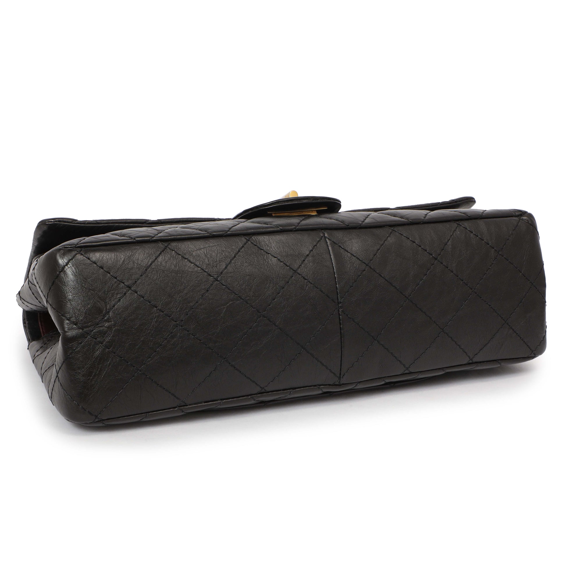 Exclusive Chanel Black Quilted Aged Calfskin 2.55 Reissue Double Flap 227 — Top View