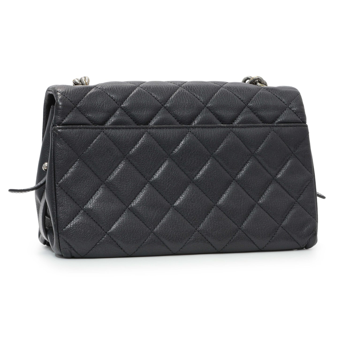 Exclusive Chanel Black Calfskin Mumbai Flap Bag — Side View