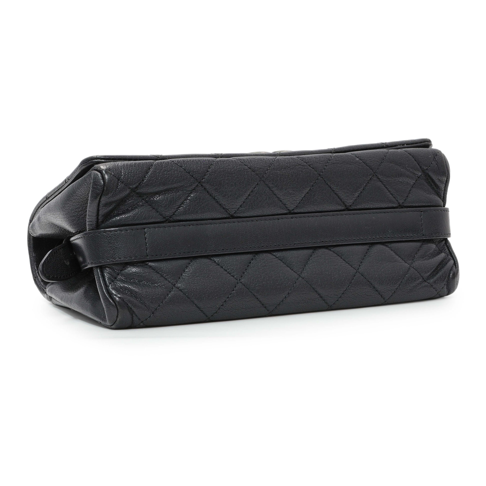 Exclusive Chanel Black Calfskin Mumbai Flap Bag — Back View