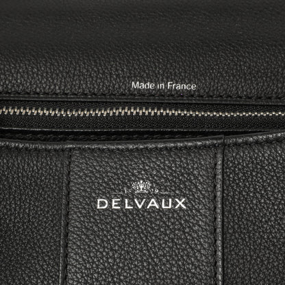 Exclusive Delvaux Black Grained Calfskin Brillant MM — Detail View