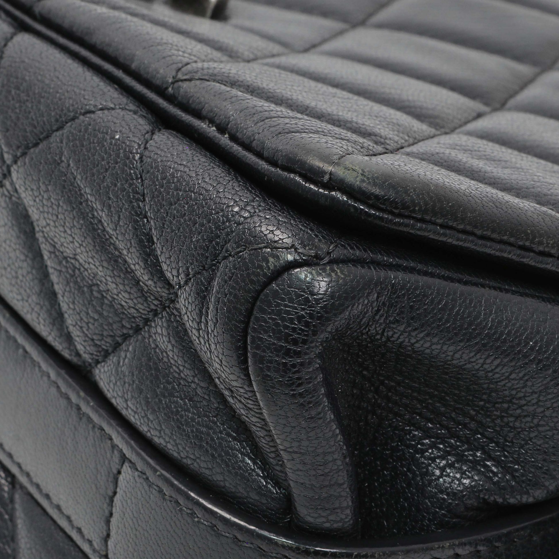 Exclusive Chanel Black Calfskin Mumbai Flap Bag — Detail View