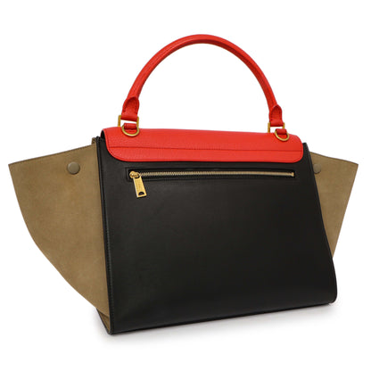 Exclusive Celine Tri-Color Calfskin Suede Medium Trapeze — Side View
