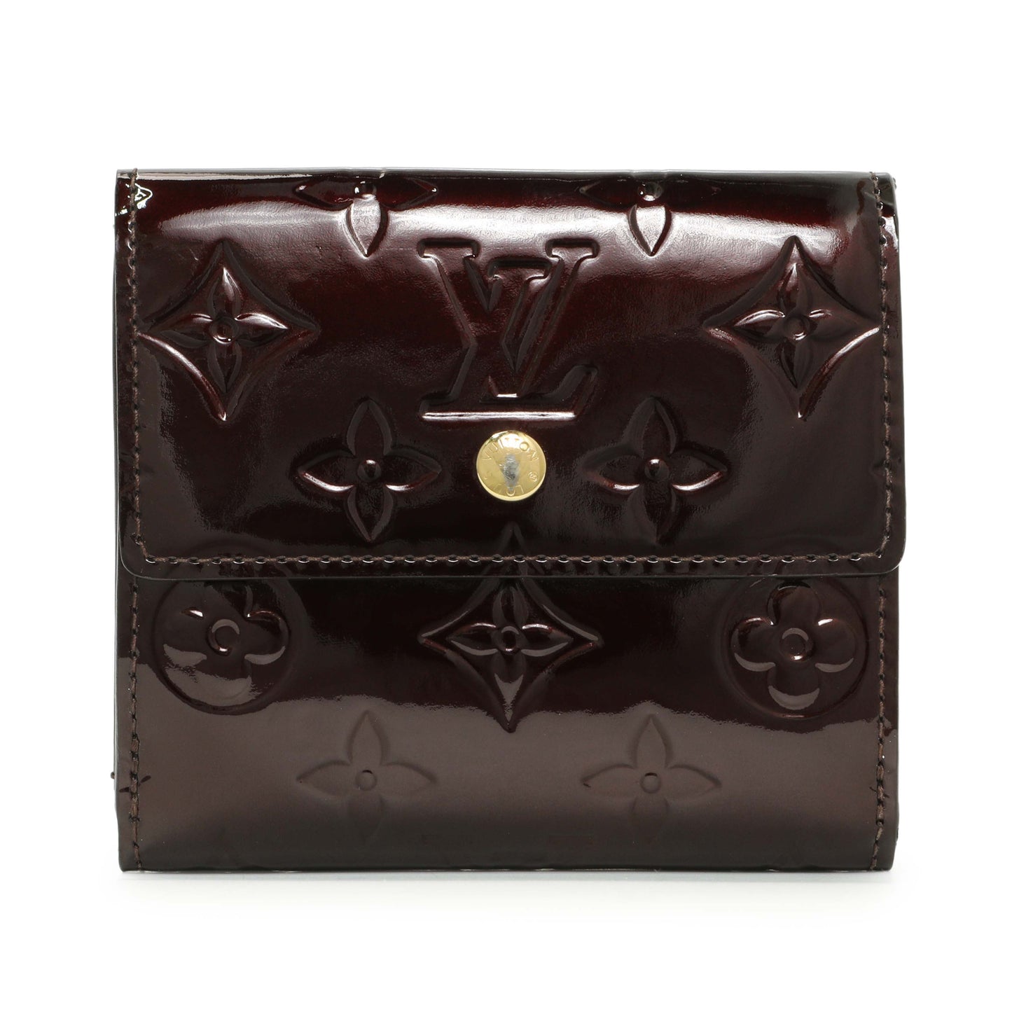 Exclusive Louis Vuitton Amarante Vernis Elise Wallet — Front View