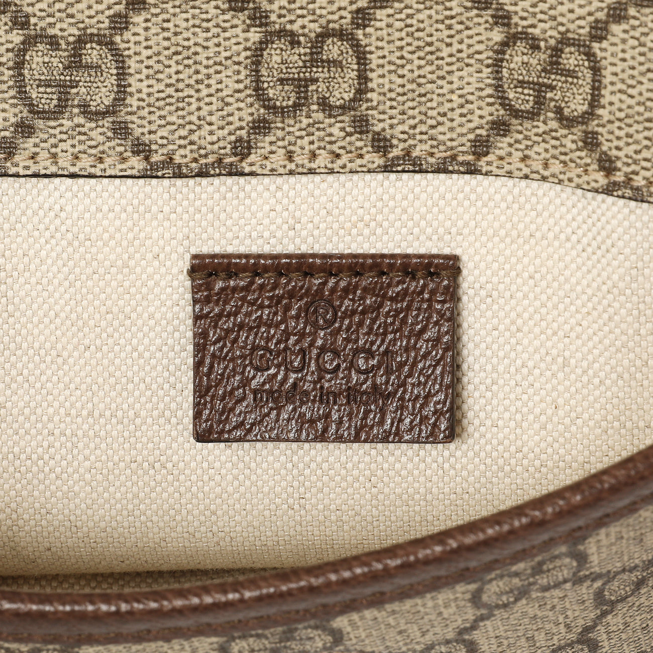 Exclusive Gucci GG Supreme Monogram Neo Vintage Web Belt Bag — Detail View