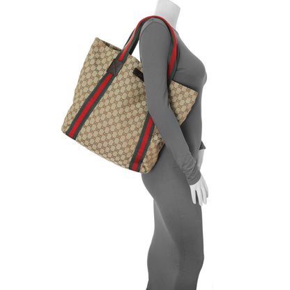 Exclusive Gucci GG Monogram Medium Web Handle Vertical Tote Dark Brown — Alternate View 7