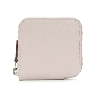 Exclusive Hermes Light Pink Epsom Silk'in Coin Purse — Front View