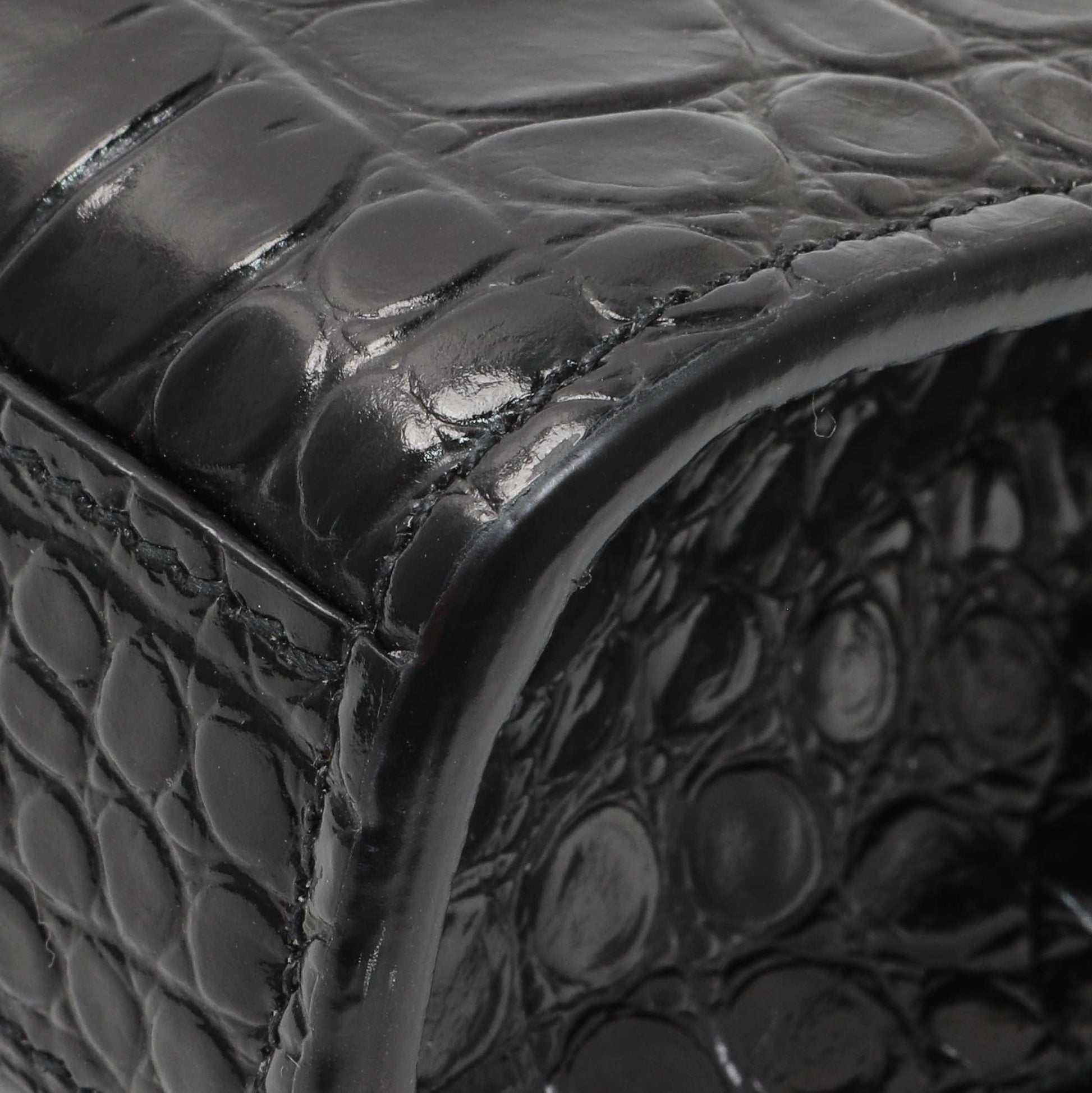 Exclusive Saint Laurent Calfskin Crocodile Embossed Small Classic Monogram Kate Satchel — Alternate View 7